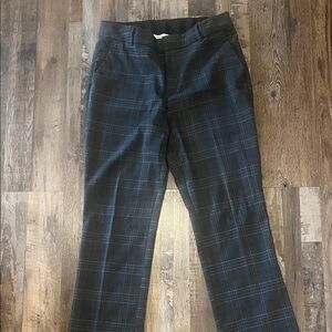 Nine West Black and Gray Plaid Trousers